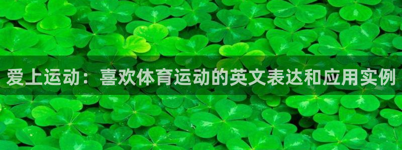 爱上运动：喜欢体育运动的英文表达和应用实例